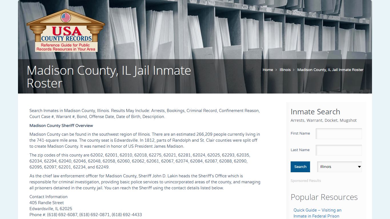 Madison County, IL Jail Inmate Roster | Name Search