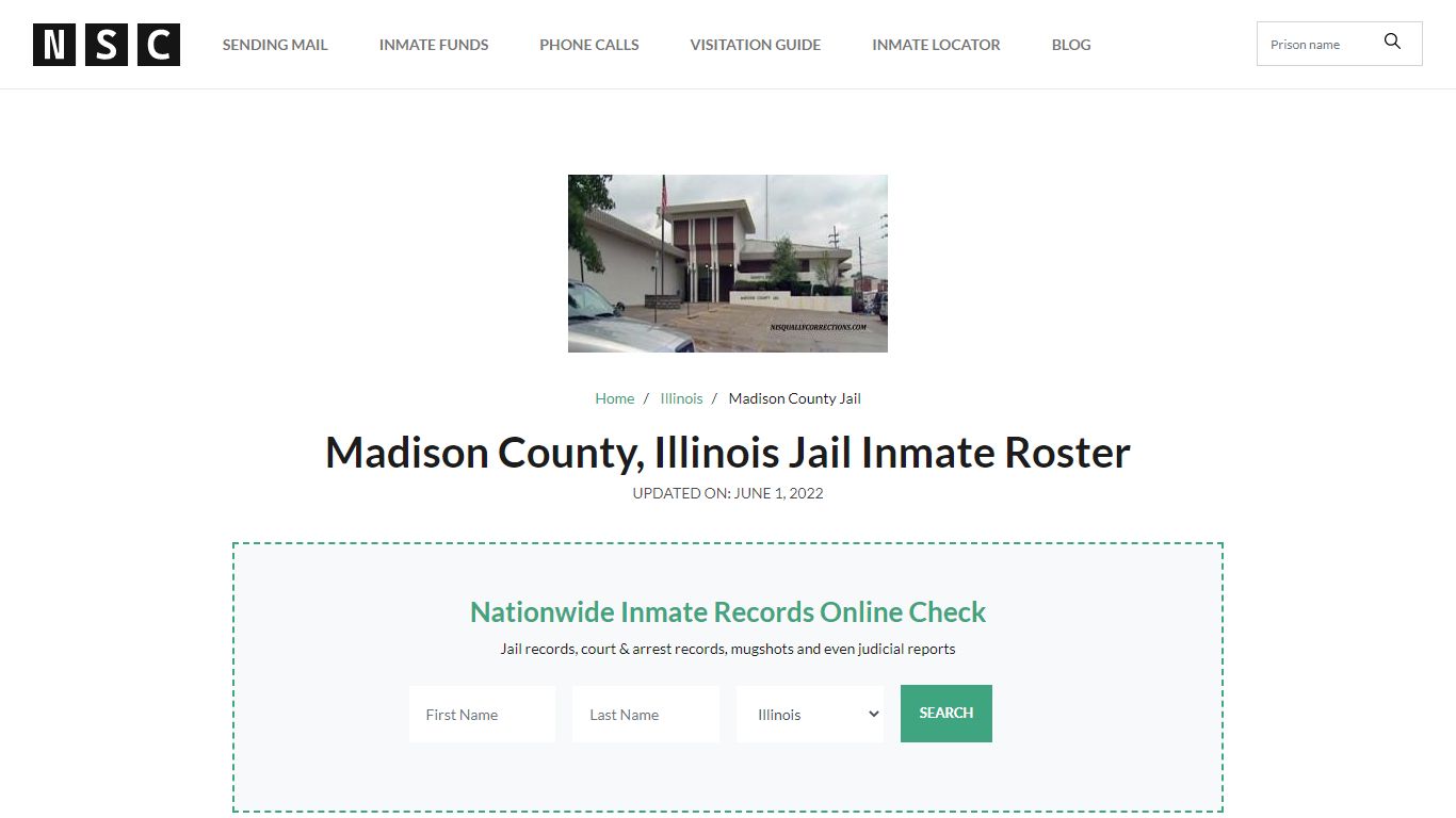Madison County, Illinois Jail Inmate List